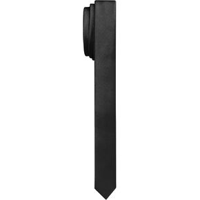 DecTwig Men's Skinny Ties Solid Color Formal Neckties 1.58" (4CM) Slim Striped Thin Black Ties For Men