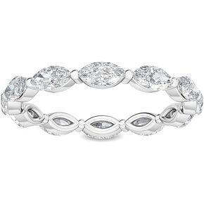 1-8 Carat (ctw) White Gold Marquise Cut LAB GROWN Diamond Eternity Band (Color H-I Clarity VS1-VS2)