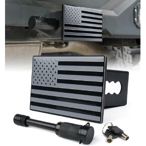 LUMENIX Trailer Tow Hitch Cover w/Locks, for 2" Inch Towing Hitch Receiver Plug Covers, USA American U.S. Flag Hitch Guard Compatible with Trucks SUV Pickups Cars