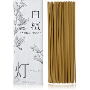 TOMORI Japanese Sandalwood Incense Sticks Natural Incense-Sticks Approx 60pcs Aromatherapy Meditation Calming Stress Relief Relaxation Zen JapaneseTemple Incense