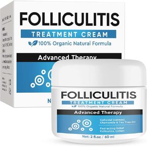 Folliculitis Cream, Folliculitis, Folliculitis Treatment Cream for Body, Face, Scalp, Professional Treatment for Folliculitis Scalp, Severe Folliculitis Treatment Body, Safe & Gentle