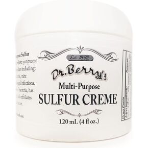 Dr. Berry's Multi-Purpose Sulfur Creme | Itch Relief from Irritated Skin, Insect Bites, Acne, and Skin Discomfort | Fast and Effective with a Potent Blend of Anti-Inflammatory Ingredients | 4 oz