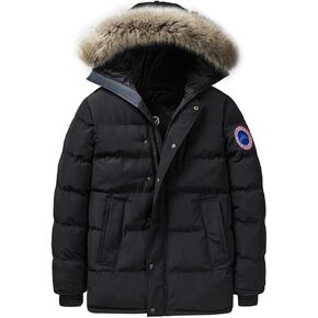 Men's Winter Coat Water-Repellent Windproof Fur Hooded Thicken Long Parka Puffer Jacket