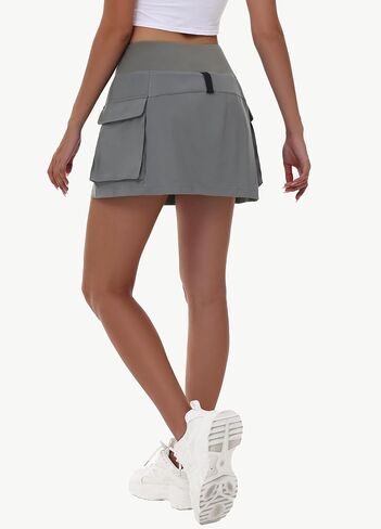 Women's Mini Hiking Cargo Skorts - High Waisted Dressy Casual Golf Workout Sport Skirts with Pockets Quick Dry UPF50+ in Saudi Arabia