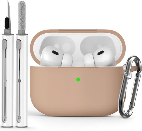 for AirPods Pro Case Cover with Cleaner Kit,Soft Silicone Protective Case for Apple AirPod Pro 2nd/1st Generation Case for Women Men,AirPods Pro 2/Pro Case Accessories with Keychain-Black in Kuwait
