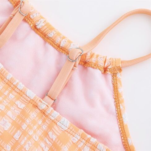 LIZENS Girls Two-Pieces Plaid Swimwear Spaghetti 2-12Years Tie Side Beach Bathing Swimsuit Bikini Sets in Saudi Arabia