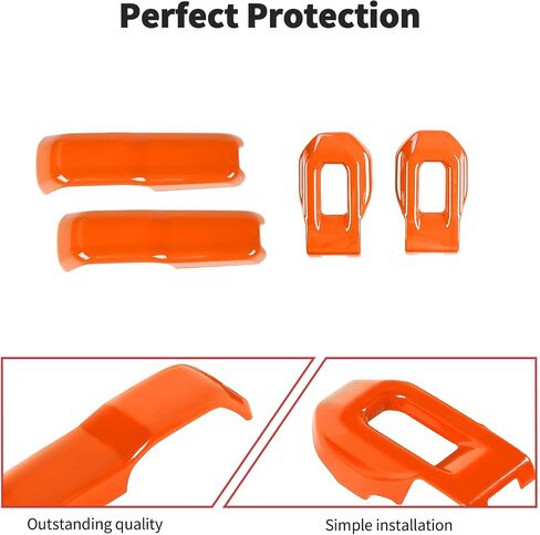 JWWY Hood Latches Decor Hood Hinge Cover Trim Fit for 2018-2024+ Jeep Wrangler JL JLU Sports Sahara Freedom Rubicon Unlimited Gladiator JT Exterior Accessories 4pcs Orange in Kuwait