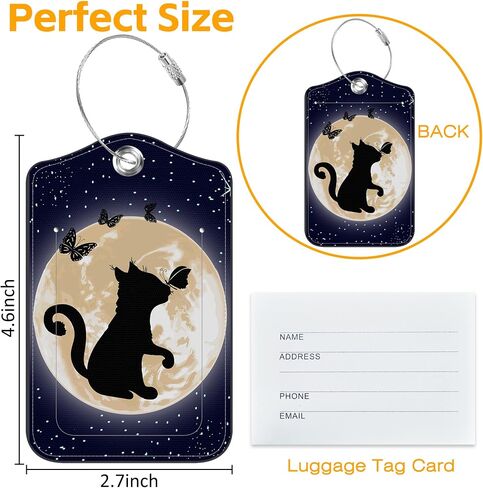3 Pack Luggage Tag for Suitcase Mountain Lake Scenery Leather Travel Cruise Luggage Tag with Stainless Steel Loop Name ID Label Privacy Cover for Adults Teens Travel Bag Labels Set in Saudi Arabia