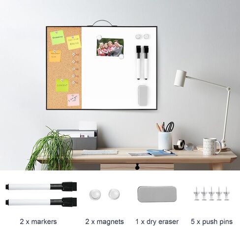 TSJ OFFICE Small White Board - 16" X 12" Portable Black Aluminum Framed Whiteboard, Magnetic Dry Erase Board with a Handle, to Do List Notepad for Office, Home, School in Kuwait