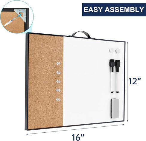 TSJ OFFICE Small White Board - 16" X 12" Portable Black Aluminum Framed Whiteboard, Magnetic Dry Erase Board with a Handle, to Do List Notepad for Office, Home, School in Kuwait