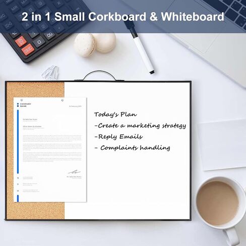 TSJ OFFICE Small White Board - 16" X 12" Portable Black Aluminum Framed Whiteboard, Magnetic Dry Erase Board with a Handle, to Do List Notepad for Office, Home, School in Kuwait