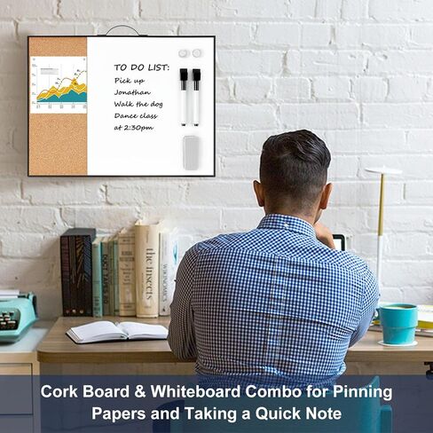 TSJ OFFICE Small White Board - 16" X 12" Portable Black Aluminum Framed Whiteboard, Magnetic Dry Erase Board with a Handle, to Do List Notepad for Office, Home, School in Kuwait