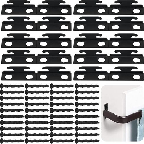 AccEncyc Curtain Rod Bracket Curtain Rod Hardware Brackets Curtain Rod Single Bracket Spreader Wall Bracket Hooks Curtain Rod Hooks for Wall(10 Sets) in Saudi Arabia