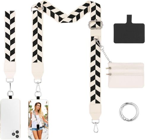 Clip and Go Strap for Phone with Wallet Crossbody, Phone Strap with Zippered Pouch, Adjustable Phone Lanyard Crossbody in Saudi Arabia