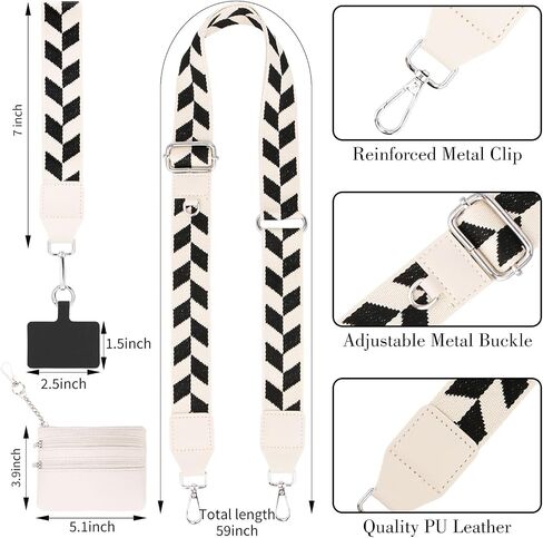 Clip and Go Strap for Phone with Wallet Crossbody, Phone Strap with Zippered Pouch, Adjustable Phone Lanyard Crossbody in Saudi Arabia
