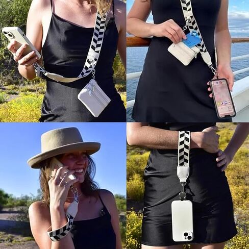 Clip and Go Strap for Phone with Wallet Crossbody, Phone Strap with Zippered Pouch, Adjustable Phone Lanyard Crossbody in Saudi Arabia