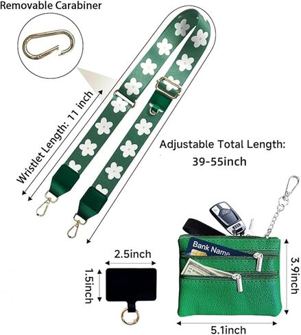 Clip and Go Strap for Phone with Wallet Crossbody, Phone Strap with Zippered Pouch, Adjustable Phone Lanyard Crossbody in Saudi Arabia
