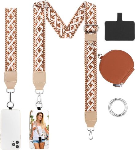Clip and Go Strap for Phone with Wallet Crossbody, Phone Strap with Zippered Pouch, Adjustable Phone Lanyard Crossbody in Saudi Arabia