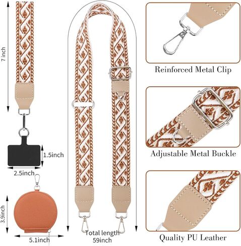 Clip and Go Strap for Phone with Wallet Crossbody, Phone Strap with Zippered Pouch, Adjustable Phone Lanyard Crossbody in Saudi Arabia
