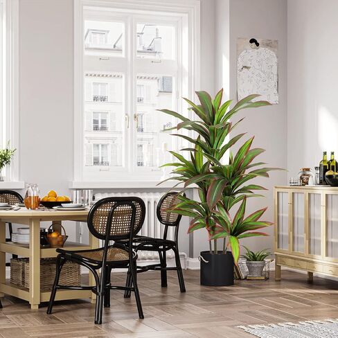 VIAGDO Dracaena Silk Plant Artificial 4ft Faux House Plants with Red Leaf Margin Fake Yucca Palm Trees in Pot Realistic Dragon Tree for Living Room Home Office Decor Indoor Outdoor in Saudi Arabia