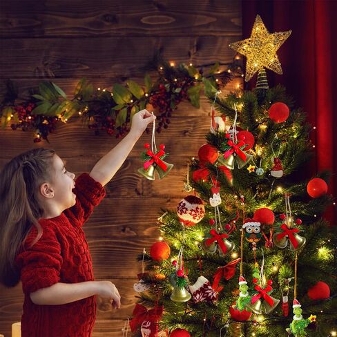 6 Sets Metal Christmas Bells Gold Decor,Tree Hanging Ornament Jingle Bells Decorations for Christmas Holiday in Saudi Arabia