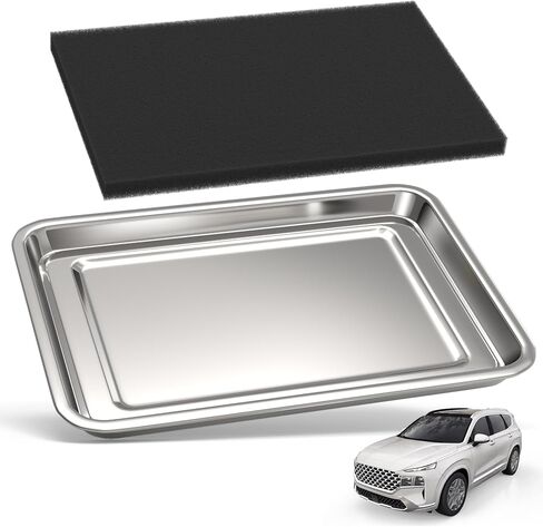 مجموعة واحدة 27.5 * 19.6 بوصة وعاء تنقيط لتصريف الزيت أسفل السيارة مع لوحة مربعة بدون رش، صينية تنقيط الزيت، وعاء تغيير الزيت لنقل السيارات، المرآب، ممر السيارات للحفاظ على نظافة الأرضية in Kuwait