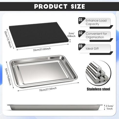 مجموعة واحدة 27.5 * 19.6 بوصة وعاء تنقيط لتصريف الزيت أسفل السيارة مع لوحة مربعة بدون رش، صينية تنقيط الزيت، وعاء تغيير الزيت لنقل السيارات، المرآب، ممر السيارات للحفاظ على نظافة الأرضية in Kuwait