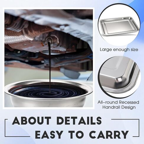 مجموعة واحدة 27.5 * 19.6 بوصة وعاء تنقيط لتصريف الزيت أسفل السيارة مع لوحة مربعة بدون رش، صينية تنقيط الزيت، وعاء تغيير الزيت لنقل السيارات، المرآب، ممر السيارات للحفاظ على نظافة الأرضية in Kuwait