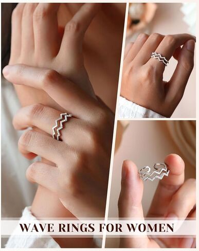 To My Sister Daughter Bestie Highs and Lows Double Wave Adjustable Ring, Birthday Christmas Friendship Valentines Day Gifts for Women in Saudi Arabia