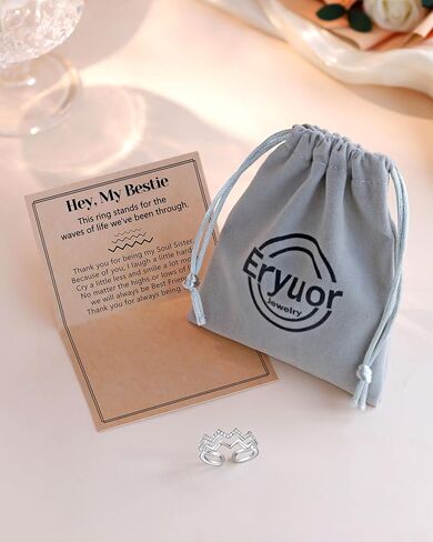 To My Sister Daughter Bestie Highs and Lows Double Wave Adjustable Ring, Birthday Christmas Friendship Valentines Day Gifts for Women in Saudi Arabia