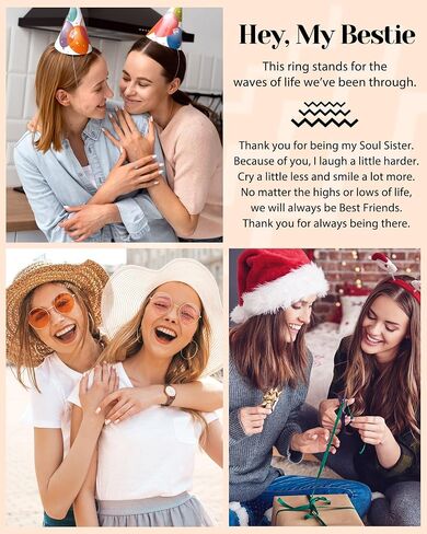 To My Sister Daughter Bestie Highs and Lows Double Wave Adjustable Ring, Birthday Christmas Friendship Valentines Day Gifts for Women in Saudi Arabia