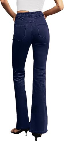 Hybrid & Company Super Comfy Stretch Women 5 Pockets Corduroy Boot Cut Pants in Kuwait