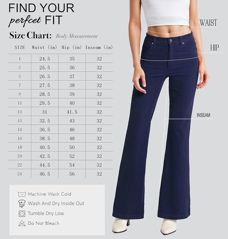 Hybrid & Company Super Comfy Stretch Women 5 Pockets Corduroy Boot Cut Pants in Kuwait