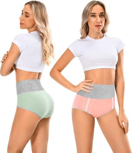 MISSWHO Cotton High Waisted Womens Underwear Soft Stretch Breathable Full Coverage Ladies Panties Multipack in Saudi Arabia