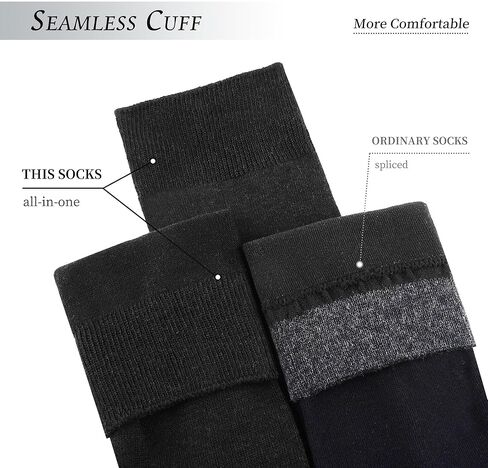 DarkCom Mens Dress Socks, Black Socks for Men, 6 Pairs Classic Cotton Polyester Socks, Reinforced, Cozy in Kuwait