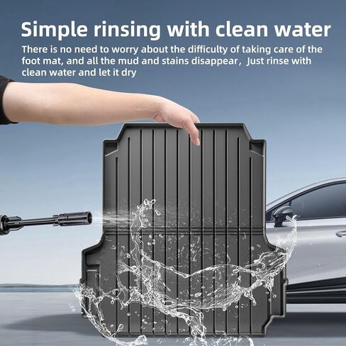 حصيرة سرير الشاحنة SMABEE وحصيرة الباب الخلفي لسيارة Ford Ranger 2024 2025 (سرير 5 أقدام، 59.6 بوصة) سجادة سرير السيارة TPE لجميع الأحوال الجوية، بطانة حماية صندوق السيارة، ملحقات داخلية باللون الأسود in Kuwait