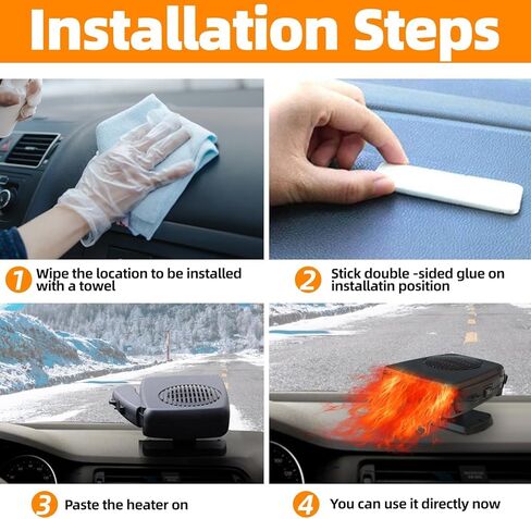 Car Heater, 2025 New Upgrade 2 in 1 Fast Heating Car Heater Car essentials,12V 150W Car Heater that Blow Hot Air, Portable Car Heater That Plugs into Cigarette Lighter in Saudi Arabia