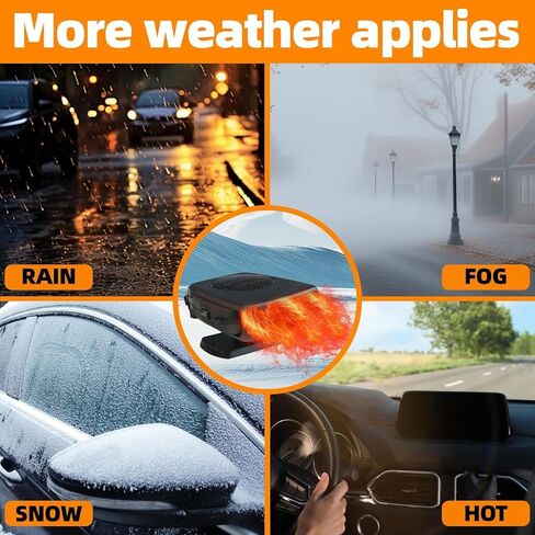 Car Heater, 2025 New Upgrade 2 in 1 Fast Heating Car Heater Car essentials,12V 150W Car Heater that Blow Hot Air, Portable Car Heater That Plugs into Cigarette Lighter in Saudi Arabia