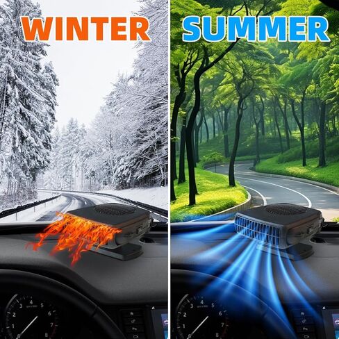 Car Heater, 2025 New Upgrade 2 in 1 Fast Heating Car Heater Car essentials,12V 150W Car Heater that Blow Hot Air, Portable Car Heater That Plugs into Cigarette Lighter in Saudi Arabia