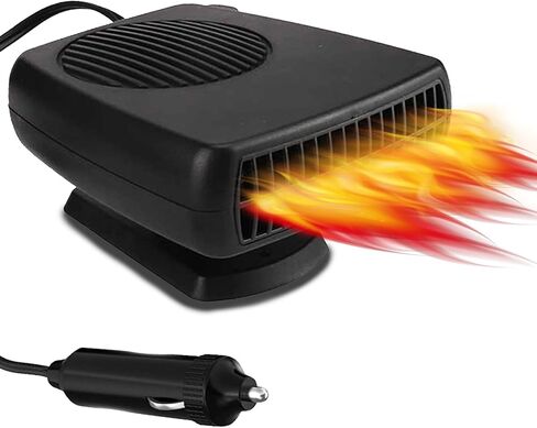سخان سيارة 200 واط - سخان محمول للسيارة 12 فولت سخان السيارة الذي يتم توصيله بولاعة السجائر، سخانات السيارة 12 فولت للمركبة 3 في 1 تسخين وتبريد سريع لسخانات إزالة الصقيع عن الزجاج الأمامي للسيارة in Kuwait