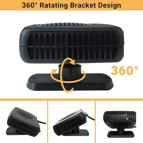 سخان سيارة 200 واط - سخان محمول للسيارة 12 فولت سخان السيارة الذي يتم توصيله بولاعة السجائر، سخانات السيارة 12 فولت للمركبة 3 في 1 تسخين وتبريد سريع لسخانات إزالة الصقيع عن الزجاج الأمامي للسيارة in Kuwait