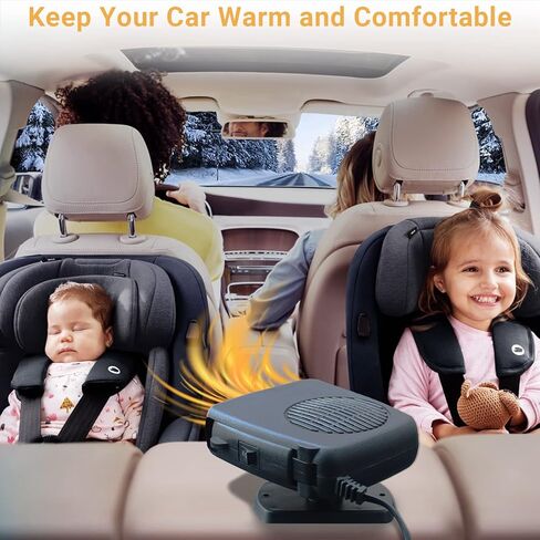 سخان سيارة 200 واط - سخان محمول للسيارة 12 فولت سخان السيارة الذي يتم توصيله بولاعة السجائر، سخانات السيارة 12 فولت للمركبة 3 في 1 تسخين وتبريد سريع لسخانات إزالة الصقيع عن الزجاج الأمامي للسيارة in Kuwait