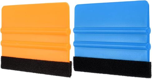 HARFINGTON 2pcs Vinyl Squeegee, Felt Edge Vinyl Wrap Decal Squeegee Tool, 4-Inch Car Vinyl Film Scraper Plastic Squeegee for Car Wrap, Sign Making, Window, Pink+Green, Rectangle in Kuwait