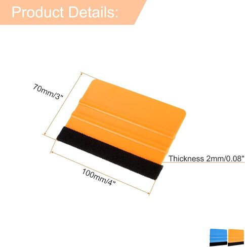 HARFINGTON 2pcs Vinyl Squeegee, Felt Edge Vinyl Wrap Decal Squeegee Tool, 4-Inch Car Vinyl Film Scraper Plastic Squeegee for Car Wrap, Sign Making, Window, Pink+Green, Rectangle in Kuwait