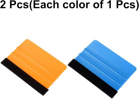 HARFINGTON 2pcs Vinyl Squeegee, Felt Edge Vinyl Wrap Decal Squeegee Tool, 4-Inch Car Vinyl Film Scraper Plastic Squeegee for Car Wrap, Sign Making, Window, Pink+Green, Rectangle in Kuwait