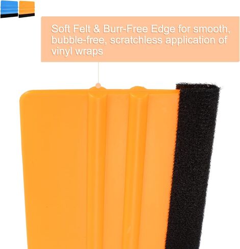 HARFINGTON 2pcs Vinyl Squeegee, Felt Edge Vinyl Wrap Decal Squeegee Tool, 4-Inch Car Vinyl Film Scraper Plastic Squeegee for Car Wrap, Sign Making, Window, Pink+Green, Rectangle in Kuwait