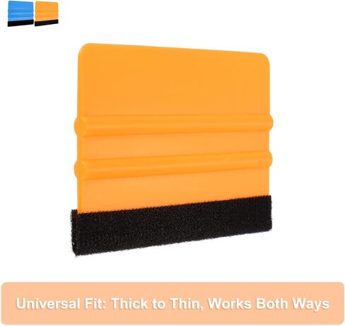 HARFINGTON 2pcs Vinyl Squeegee, Felt Edge Vinyl Wrap Decal Squeegee Tool, 4-Inch Car Vinyl Film Scraper Plastic Squeegee for Car Wrap, Sign Making, Window, Pink+Green, Rectangle in Kuwait