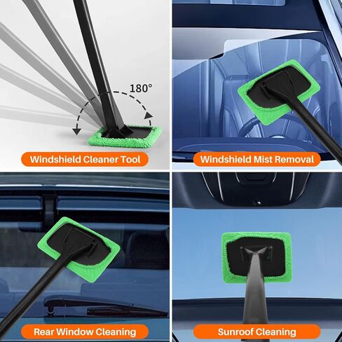 3 Piece Car Wash Kit, Windshield Cleaner Tool + Pressure Washer Quick Connect Pivoting Coupler + Car Wash Wipe, Car Cleaning Kit for Windshield, Trucks, SUVs, RVs, Home Windows- Blue in Saudi Arabia