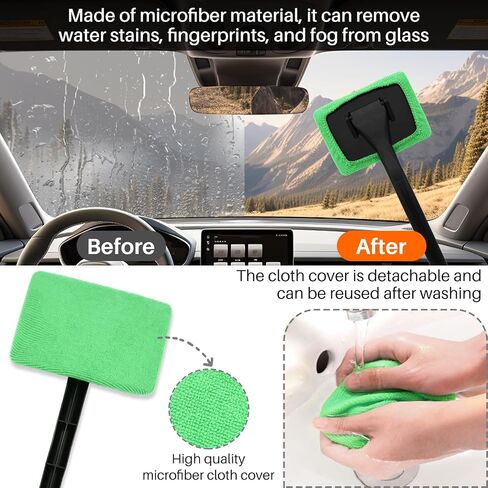 3 Piece Car Wash Kit, Windshield Cleaner Tool + Pressure Washer Quick Connect Pivoting Coupler + Car Wash Wipe, Car Cleaning Kit for Windshield, Trucks, SUVs, RVs, Home Windows- Blue in Saudi Arabia