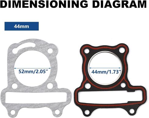 Minho GY6 50cc Complete Standard Case Engine Gasket Kit Fit for Chinese GY6 4-Stroke 139QMA 139QMB Engine Scooter Moped ATV Go Kart,39mm Cylinder Gasket in Kuwait